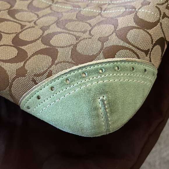 Coach “C” signature bag. Brown and mint green. - Picture 3 of 5